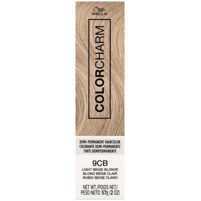 SALON WELLA COLOR CHARME DEMI TINTURA PERMANENTE GEL COR DE CABELO 9CB BEGE CLARO LOIRO - Imagem 1 de 3