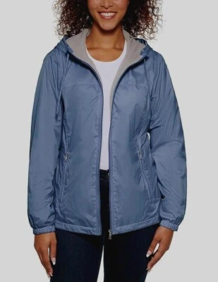 Jaqueta feminina Calvin Klein corta-vento forrada de lã bolsos com zíper XL-XXL azul - Imagem 1 de 4