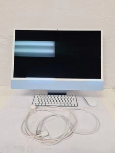 Apple iMac 24-inch (M1, Four Ports, 2021) 3.2 8GB 256GB SSD - Blue *B-GRADE* - Picture 1 of 12