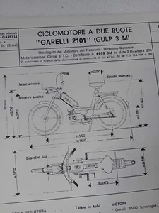 GARELLI GULP 3M 2102 50 cc 1970 SCHEDA Originale Omologazione ASI FMI MCTC - Imagen 1 de 6