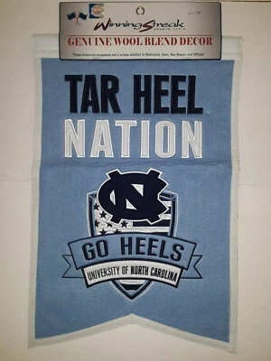 North Carolina Tar Heels Genuine Wool Blend Banner 21" x 14" - Image 1 of 2