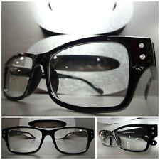 Mens CLASSIC VNITAGE 50's RETRO Style Clear Lens EYE GLASSES Black Fashion Frame