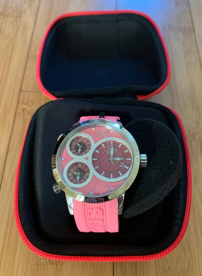 Reloj Pulsera Curtis & Co 50mm Big Time World 3-Time Zone Rosa ¡RARO! ¡Nuevo! Foto 1 de 4