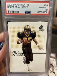 2002 SP Authentic Deuce McAllister #54 New Orleans Saints Football PSA GEM MT 10 - Picture 1 of 2