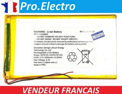 Compatible Battery For Tablet SR36100132P 4000mAh 3.7V 18.5WH - Image 1 of 2