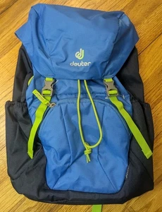 Deuter Junior Backpack Blue Gray Green Logo High Quality Lightweight - Picture 1 of 4