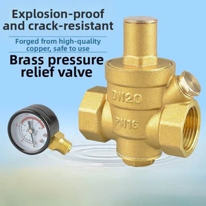 Water Pressure Regulator Adjustable Brass with Gauge for Outdoor Tap Use - Picture 1 of 9