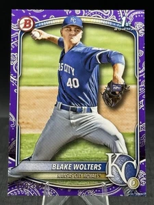 2025 Bowman Purple Pattern Parallel #BP-76 Blake Wolters 1st /199 Royals - Picture 1 of 2