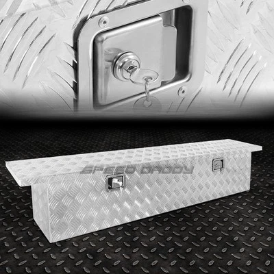 69"X12"X14" CHROME ALUMINUM PICKUP TRUCK TRUNK BED TOOL BOX TRAILER STORAGE+LOCK - Image 1 of 4