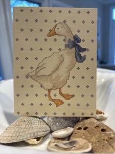 Cross-Stitch Notes Country Goose Set 8 Cards Envelopes 80s Vintage - Picture 1 of 7