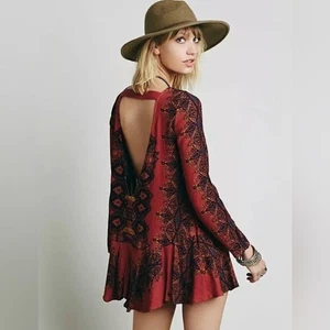 Free People womens Smooth Talker Boho festival Tunic Mini Dress Size Medium EUC - Picture 1 of 10