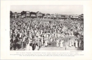 Rare 1900s Magazine Print Historic Central Market Crowd Scene Vintage Ephemera - Picture 1 of 1