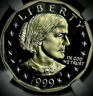 1999 P Proof Susan B Anthony SBA Dollar $1 NGC Graded PF70 Ultra Cameo - Image 1 of 3