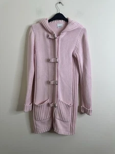 Next Strickjacke Gr. XS Extra Small Rosa Lang Grobstrick y2k 2000er Kapuze Longline - Bild 1 von 8