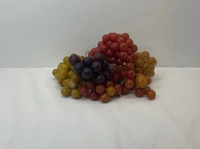 Lote vintage 5 cachos de uva falsos de borracha/decoração vermelha verde roxa para casa - Imagem 1 de 4