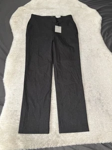 New Simply Vera Wang Womens Dark Gray Pull On Dress Slim Straight Twill Pants M - Picture 1 of 10