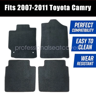4PCS For 2007-2011 Toyota Camry Hybrid Front & Rear Floor Mats Carpet Black NEW - Imagem 1 de 4