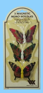 3 Vintage magnetische Schmetterling Memo Halter von Wall-Collins Ltd. Zuhause/Büro Dekor - Bild 1 von 2