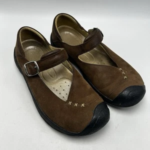 Keen Mary Jane Flats Womens 7.5 Brown Suede Flat Casual Comfort Shoes - Picture 1 of 10