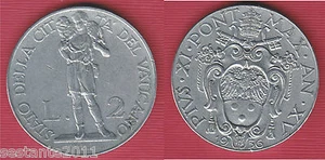 V86, VATICANO VATICAN CITY PIO XI 2 LIRE 1936 KM# 6 SPL / XF - Picture 1 of 1