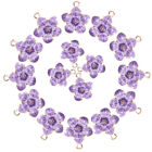 50pcs Purple Enamel Cherry Blossom Charms for Jewelry Making