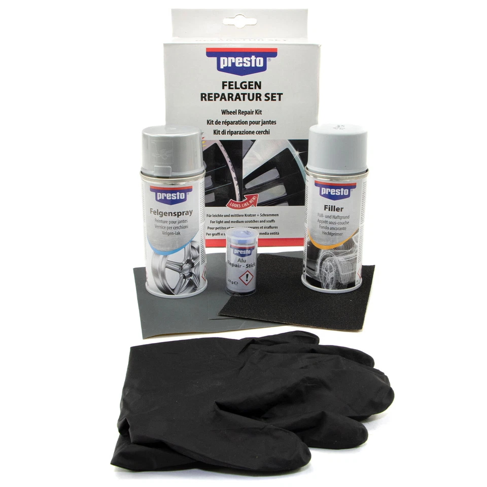 Presto Felgen Reparieren Reparatur Set 521171 Felgenlack Lack Felge Alufelge  - Bild 1 von 4