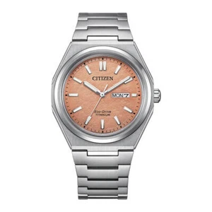 Reloj para hombre Citizen AW0130-85Z Eco-Drive súper titanio zafiro esfera naranja - Imagen 1 de 5