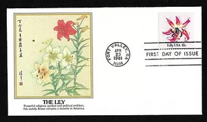 #1879 18c Flower Issue - The Lily - Fleetwood  FDC - Picture 1 of 2