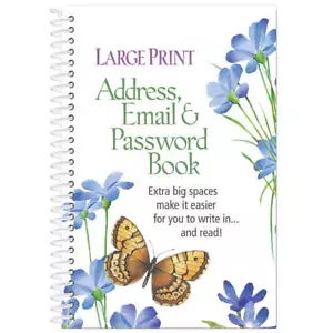 Large Print Address, Email & Password Book - Picture 1 of 2