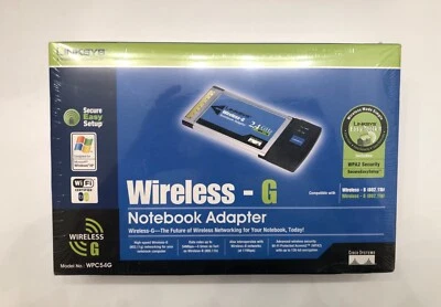 Linksys Wireless-G Notebook Adapter - Model WPC54G - New in Box - Sealed - Image 1 of 4