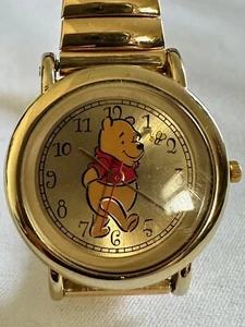 Rare 1990's Timex Winnie The Pooh Wrist Watch Classic Goldtone New Battery - Picture 1 of 8