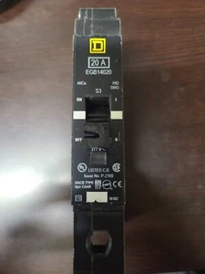SQUARE D - #EGB14020- 20 Amp -1 Pole -120/277V - Circuit Breaker FLAWES SEE PICS - Picture 1 of 4