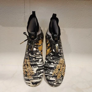 Adidas Adizero Herren Stollen Größe 13 schwarz/weiß Schrift gold drei Streifen Life - Bild 1 von 14