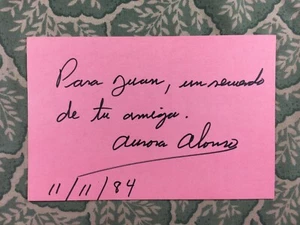 Aurora Alonso - Mexican Cinema - Papá soltero - Party Night - Autographed 1984 - Picture 1 of 2