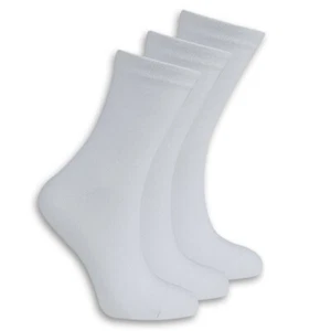 Boys Girls White Plain Ankle Casual Lycra School Socks 12 Pairs Cotton Rich - Picture 1 of 1
