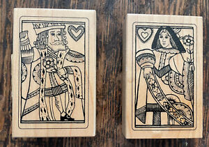 PSX Stamps Queen & King of Hearts Wood Mounted 2003 G-3591 G-3592 Playing Cards