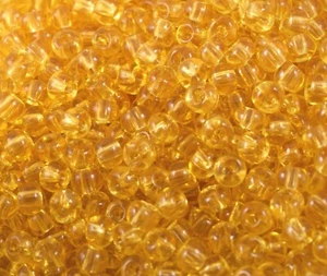 Tschechische kleine Glasperlen Größe 5/0 "HELLER TOPAS" lose 50 Gramm - Bild 1 von 5