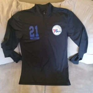 Philadelphia 76ers Joel Embiid Black 1/4 Zip Pullover Small long sleeve nylon nb - Picture 1 of 6
