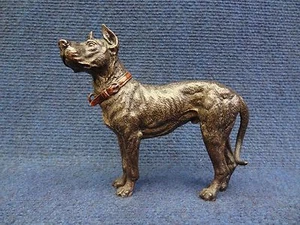ANTIQUE VIENNA BRONZE SCULPTURE OF  A GREAT DANE GERMAN DOGUE DEUTSCHE DOGUE - Picture 1 of 12