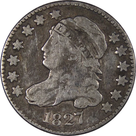 1827 Pointed Top Capped Bust Dime F Fine 89.24% Silver 10c SKU:IPC8235 Cover