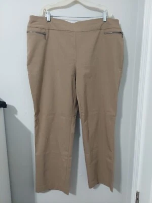 Pantalones Avenue Tan Súper Elásticos Pull On Pierna Recta Talla 18W Alto  Foto 1 de 3