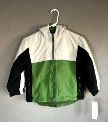 Chaqueta con capucha Greendog Boys talla 6 verde, negra y beige nueva con etiquetas Foto 1 de 4