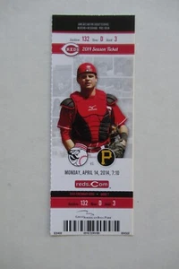 CINCINNATI REDS VS PITTSBURGH PIRATES 4/14/2014 FULL TICKET ~ 10 TOTAL HOME RUNS - Picture 1 of 1