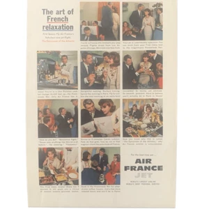 Vintage 1960 Air France Art of French Relaxation Ad Advertisement - Picture 1 of 4