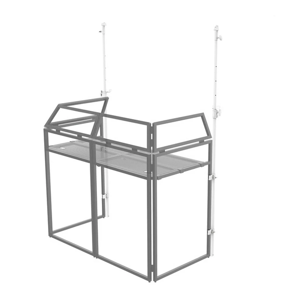 Ultimax DJ Booth LP WH White Lighting Pole with Top Hats and Carry Bag