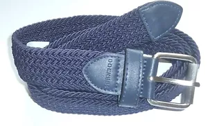 NEW Dockers Men's 1.5 in Wide Stretch 50" L Navy Blue Braided Belt Size L/XL - Picture 1 of 3