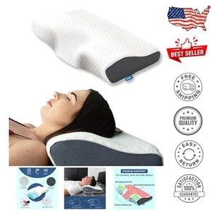 Butterfly-Shaped Cervical Pillow for All Sleep Positions - 12.2" x 16.9" - Picture 1 of 9