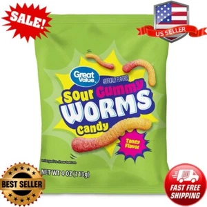Great Value Sour Gummy Worms Candy, 4 oz - Picture 1 of 3