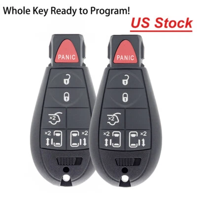 2* para 2013 2014 2015 2016 2017 2018 2019 Dodge Grand Caravan mando a distancia coche llavero Foto 1 de 4