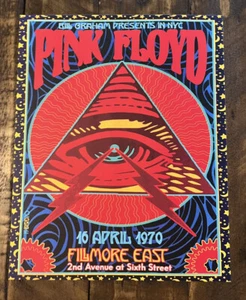 Cartel de concierto Pink Floyd Bill Graham Presents In NYC FILMORE 8x10 cartulina - Imagen 1 de 4